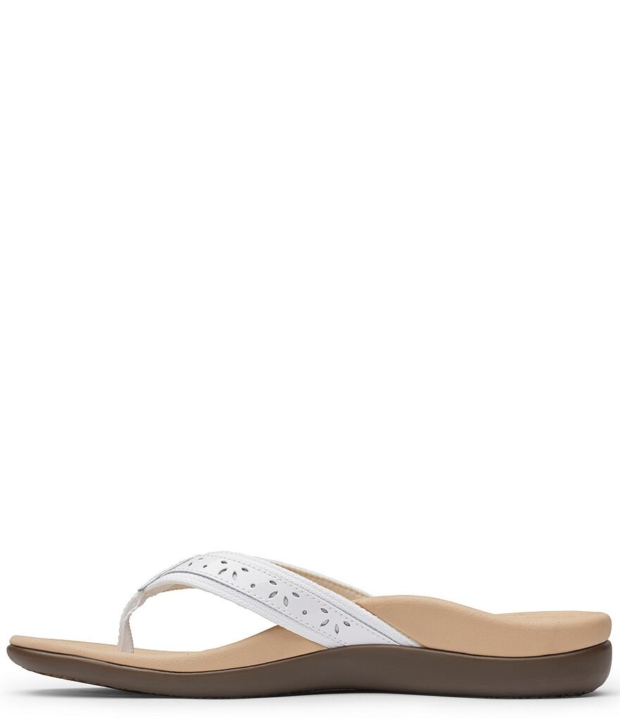 Vionic Casandra Perforated Leather Thong Sandals