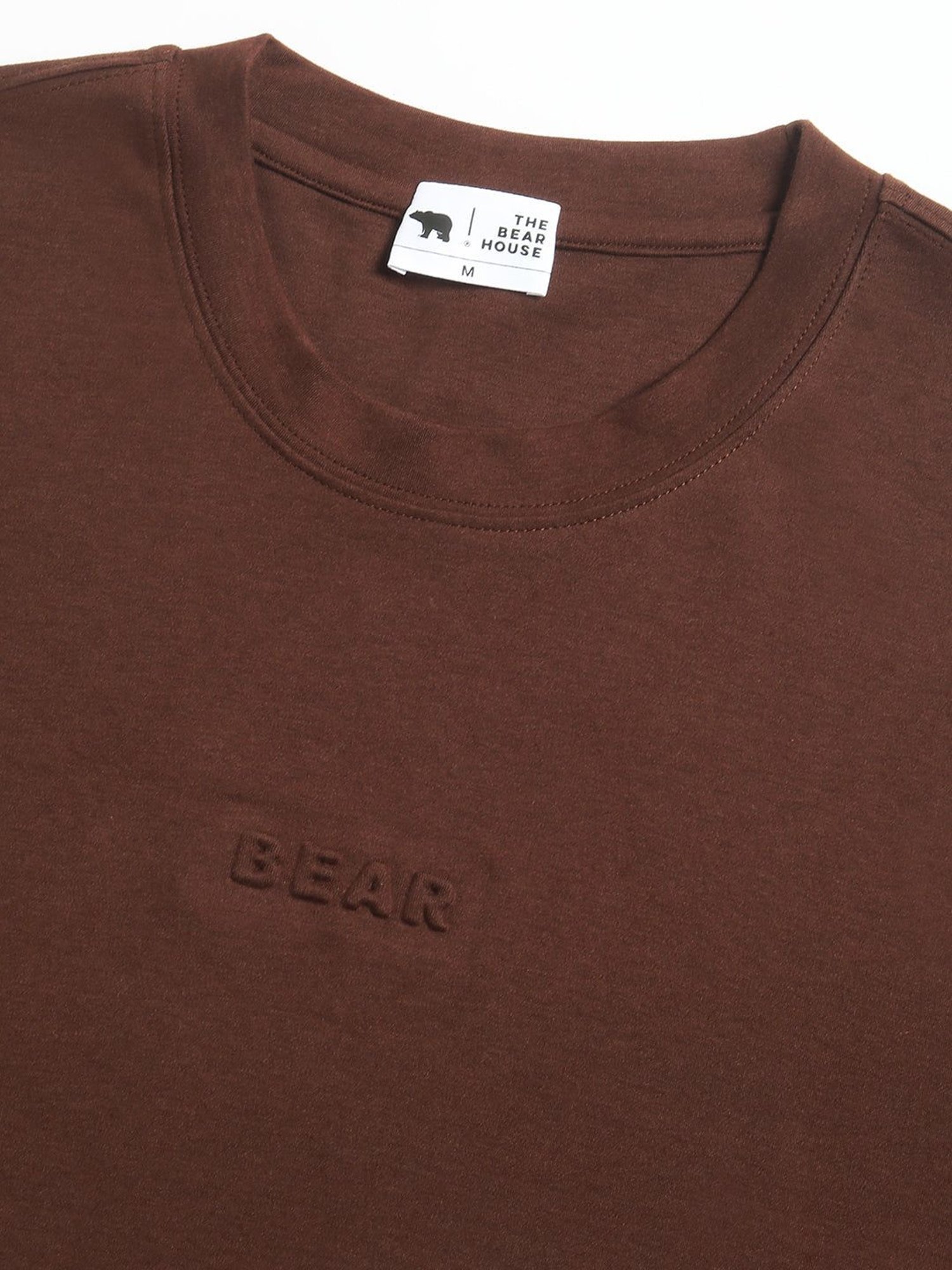 The Bear House Brown Regular Fit Logo Printed T-Shirt