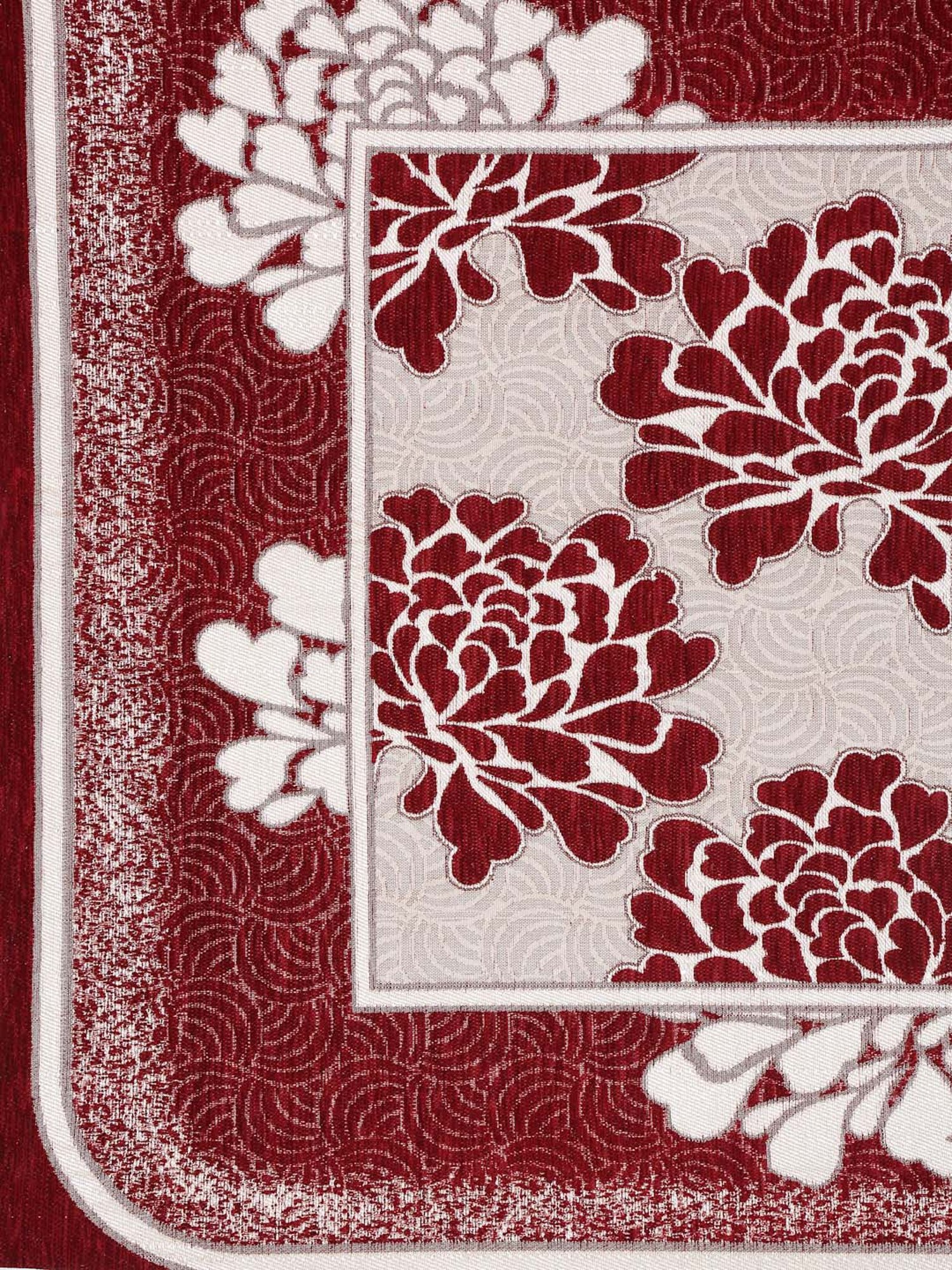 HOSTA HOMES Maroon & Beige Velvet 5-Seater Sofa Cover - Set of 10