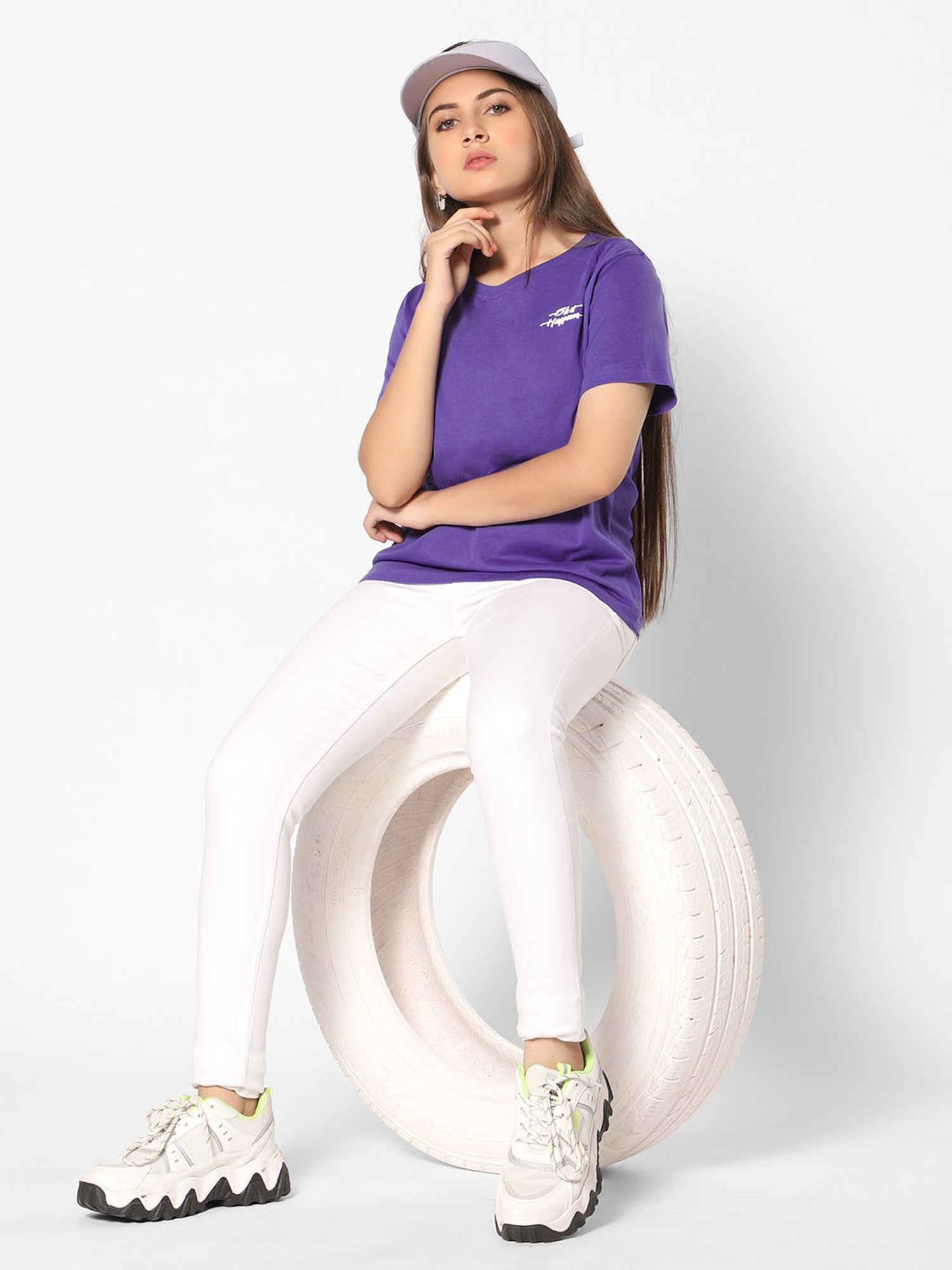 TeenTrums Girls Purple Solid T-Shirt