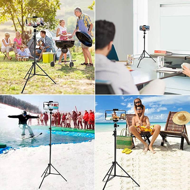 Tripod Tall, Extend to 82 Inch Tripod with Cell Holder, Tall Tripod for Cell s, Lightweight DSLRs, Digital Cameras and Action Cameras for Taking Photos and YouTube Videos (82")