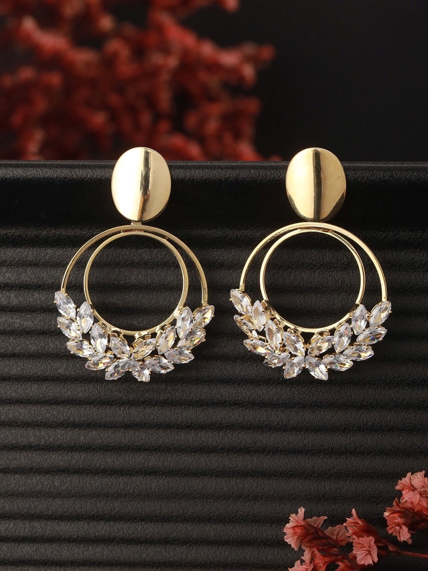 Aatmana Gold-Toned Contemporary Drop Earrings