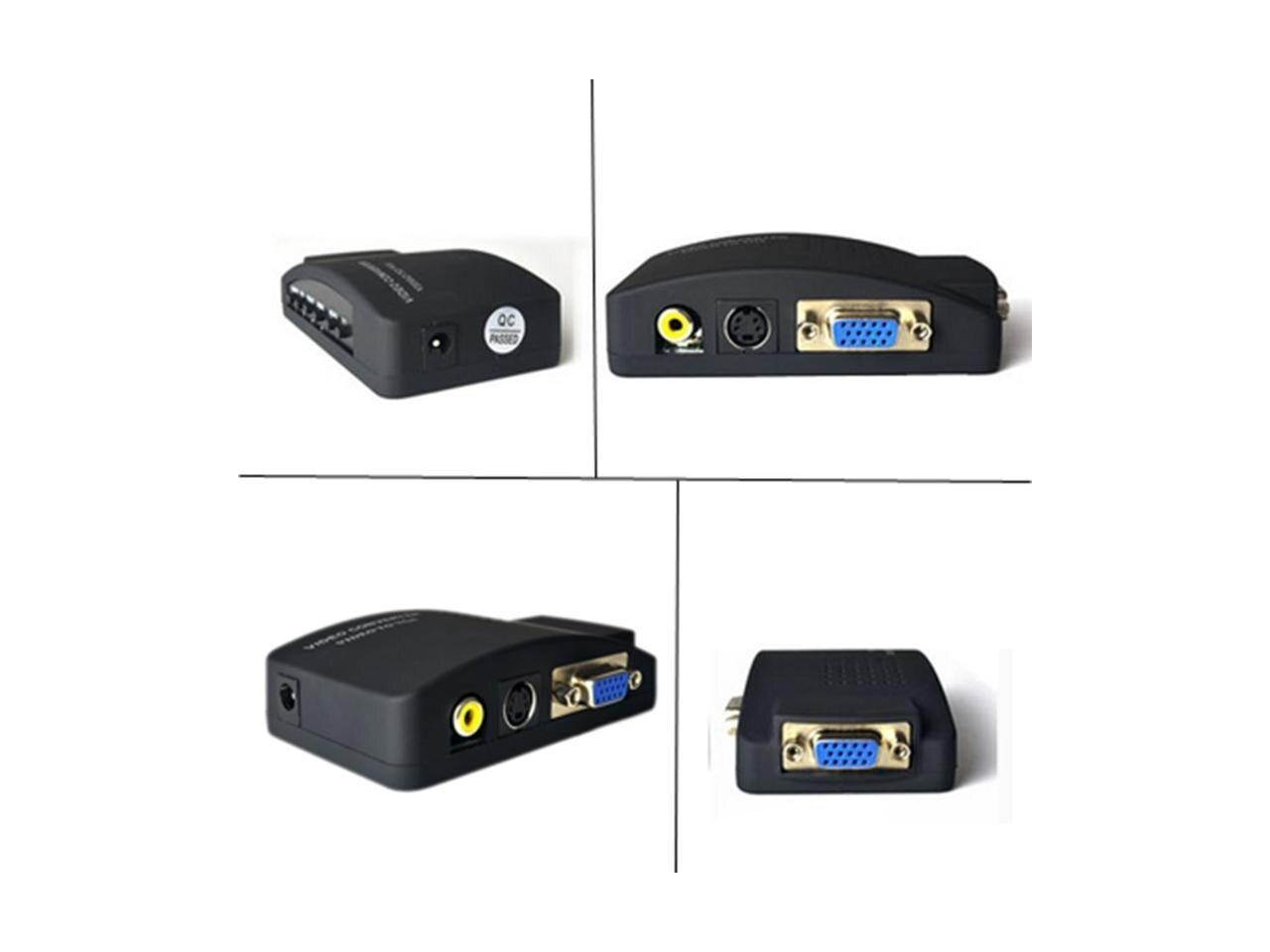 Computer VGA to TV RCA Converter Adapter S-Video out put Box PC Laptop LCD TV VGA to PC TO TV VGA AV computer to VGA video