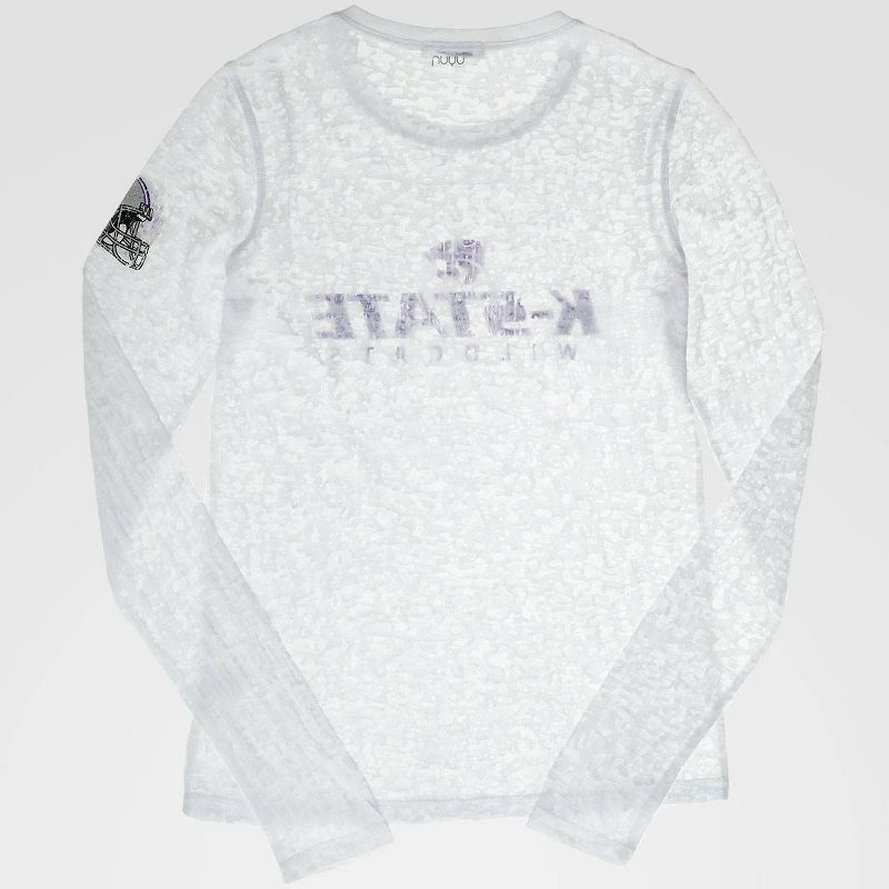 NCAA Kansas State Wildcats Long Sleeve Burnout Crew Activewear T-Shirt - White M