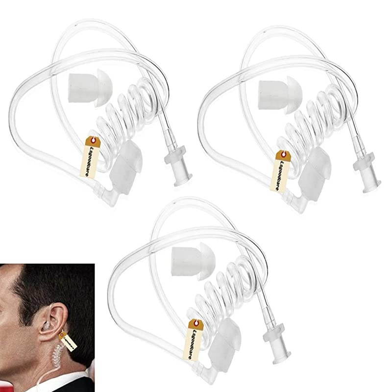 Replacement Coil Tube White Twist On Replacement Covert Acoustic Audio Tube with Earbuds Eartips Compatible for Motorola Kenwood Midland 2 Way Radio Earpiece,Pack of 3