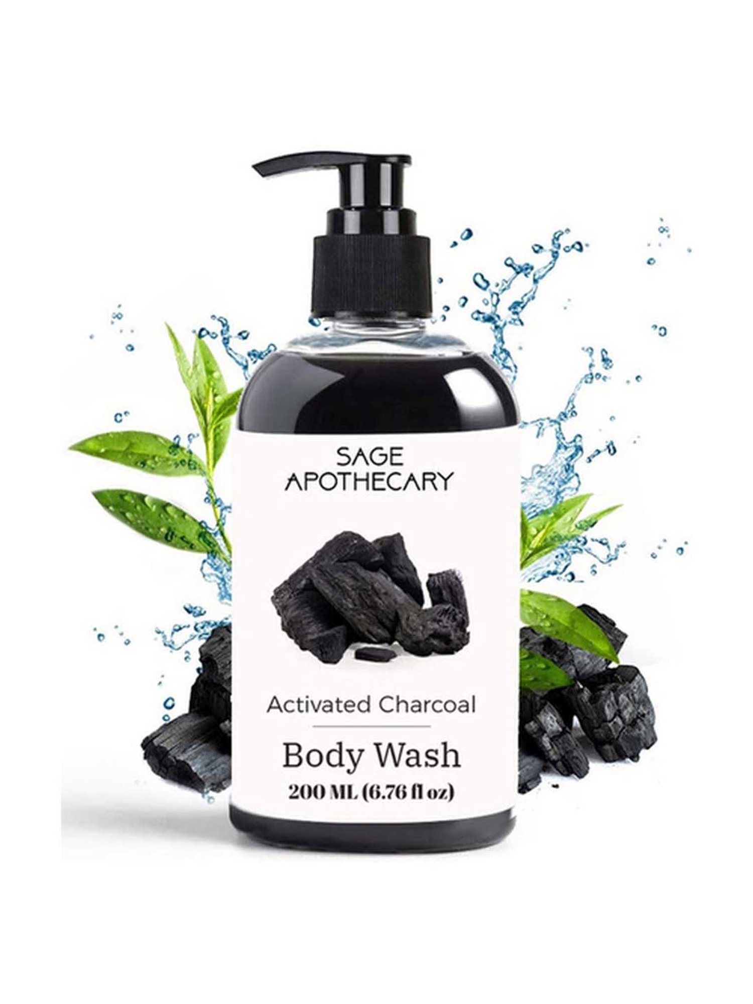 Sage Apothecary Activated Charcoal Body Wash - 200 ml