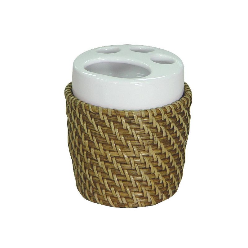 Hana Toothbrush Holder Gold - Elegant Home Fashions