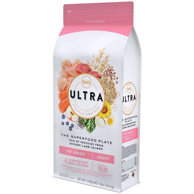 Nutro Ultra Superfood Plate Chicken, Lamb & Salmon Toy Breed Adult Dry Dog Food – 4lbs
