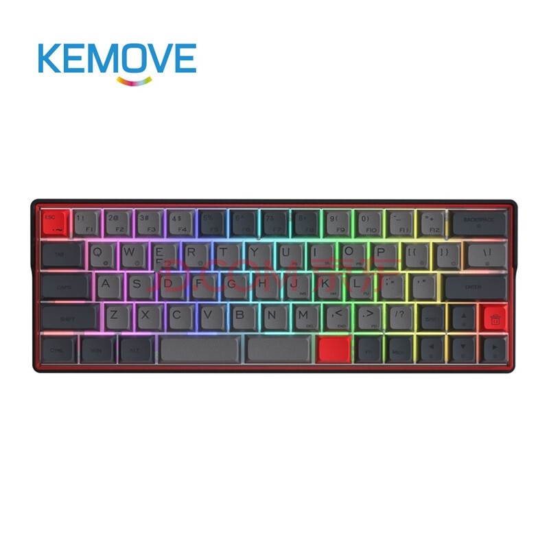 KEMOVE Snowfox Bluetooth 5.1 Wireless/Wired 60% Mechanical Keyboard - RGB Backlit 61 Keys Keyboard - Hot Swappable, PBT Keycap, Full Keys Programmable - White (Gateron Mechanical Switch)