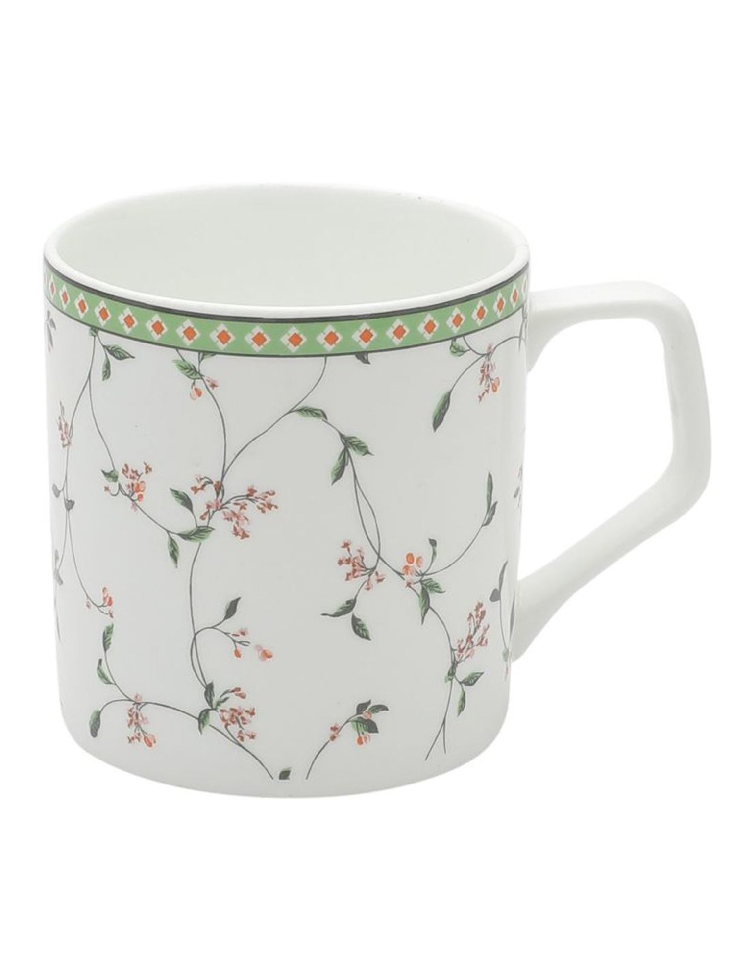 JCPL White Ceramic Milk & Coffee Mug (0.22L) - Set of 6