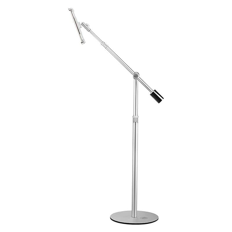 Aluminum Tablet Floor Stand 360&deg; Flexible Height Adjustable Cell Phone Holder Mount for iPad iPhone Samsung Asus and More 4711 inch Devices Good for Bed Kitchen Office