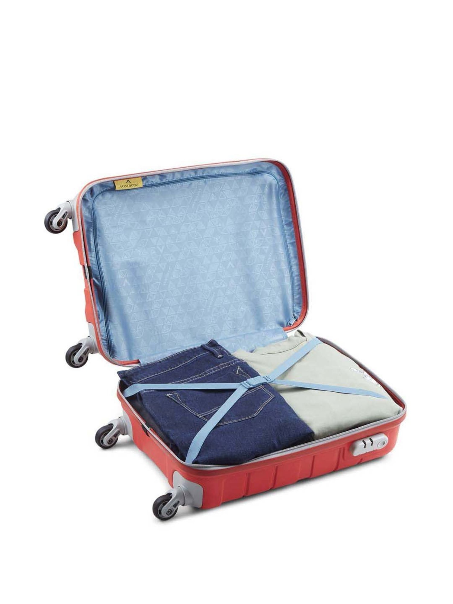 Aristocrat Nexon Fiery Red Textured Hard Cabin Trolley Bag - 38 cm