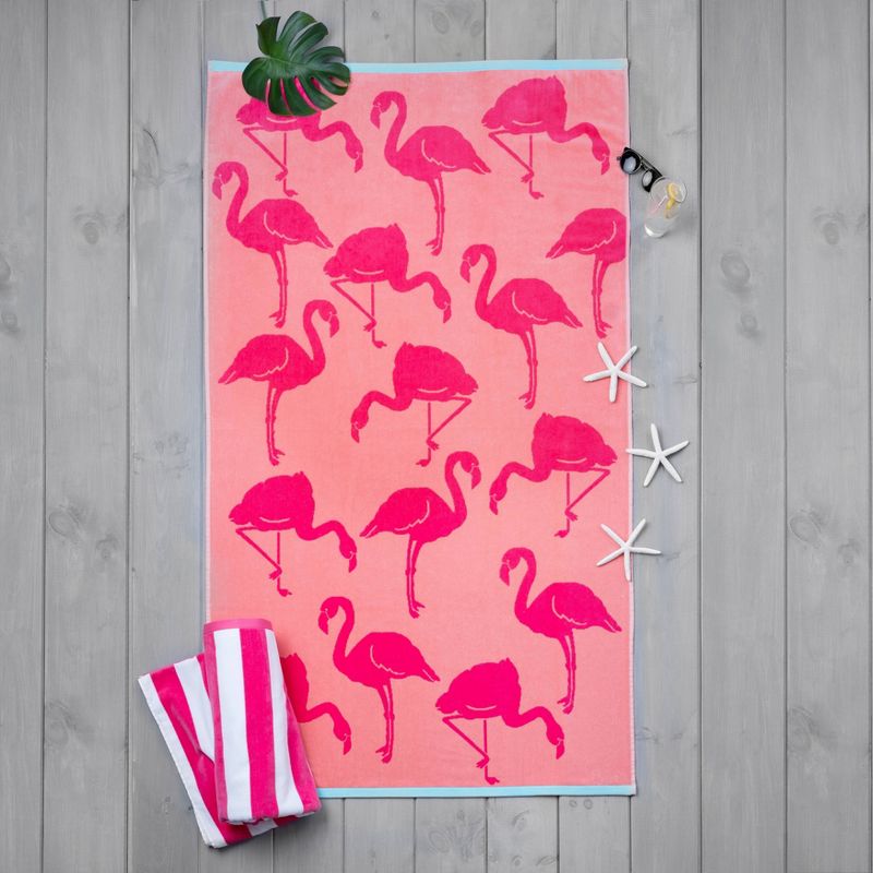 Flamingo Beach Towel Pink - Martha Stewart