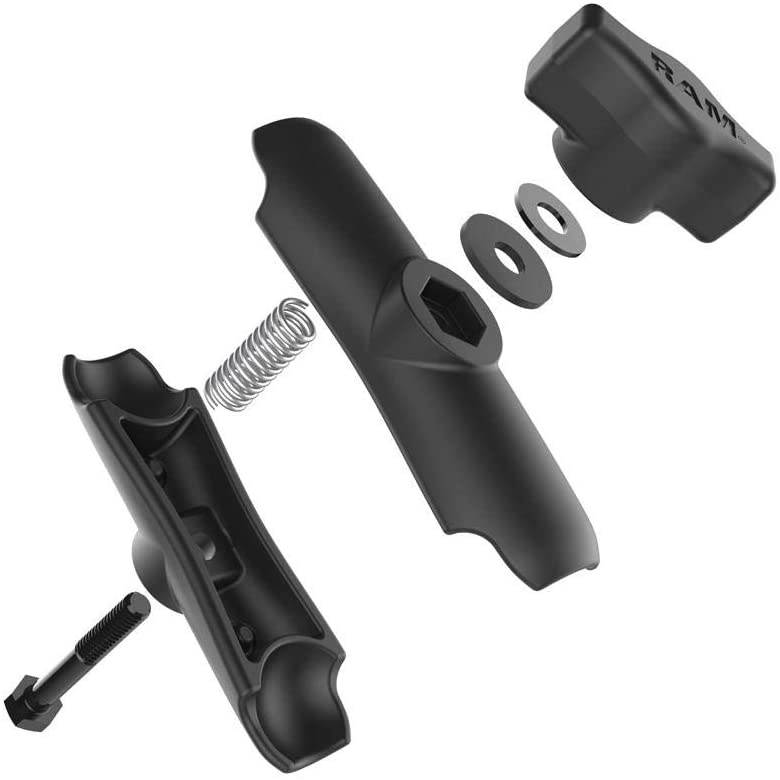 RAM MOUNTS (RAM-B-101U-A 1" Diameter Ball Mount with Short Double Socket Arm & 2/2.5" Round Bases That Contain The Amps Hole Pattern