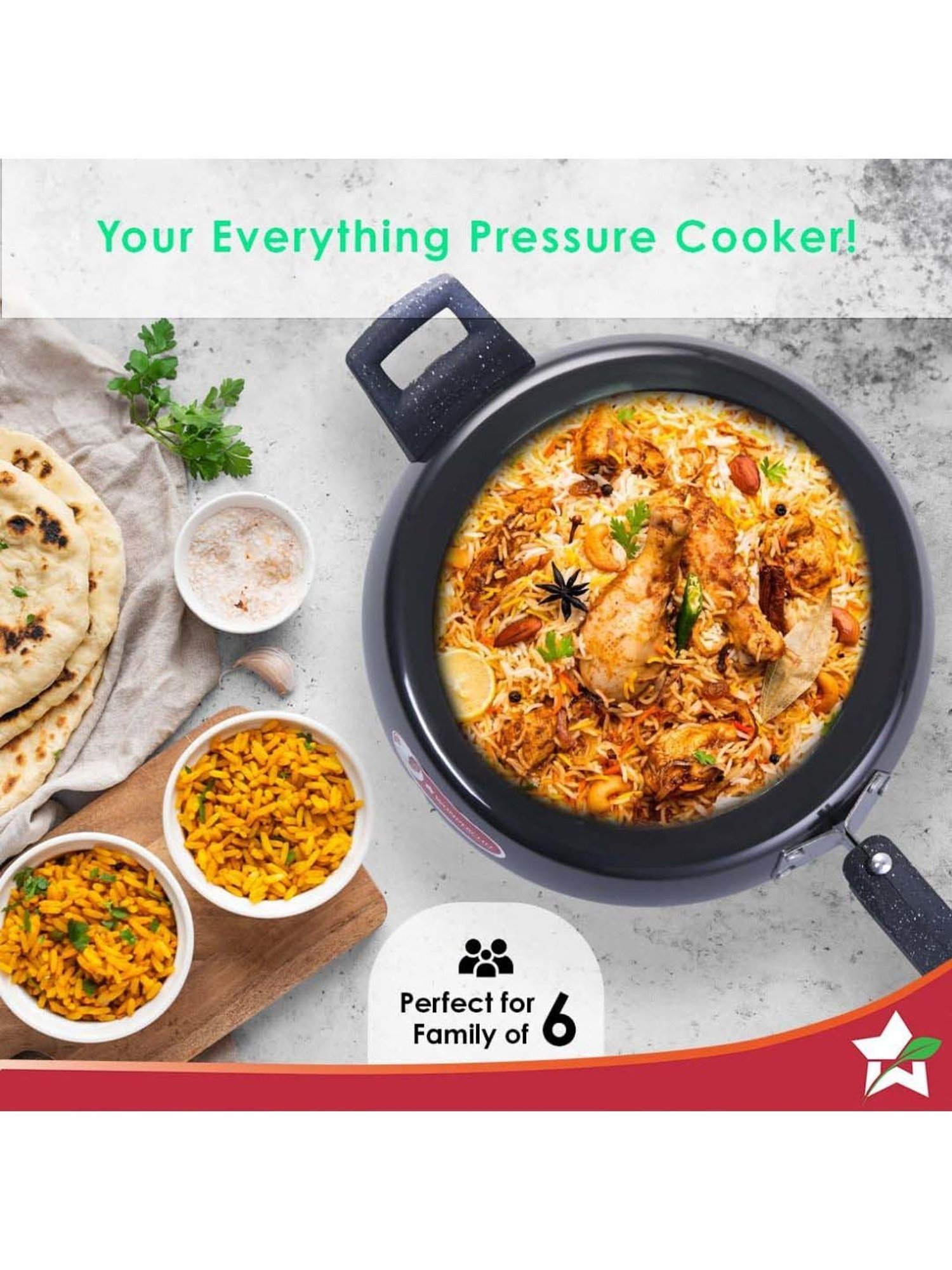 Pigeon Silver Stainless steel Pressure Cooker (10 L)