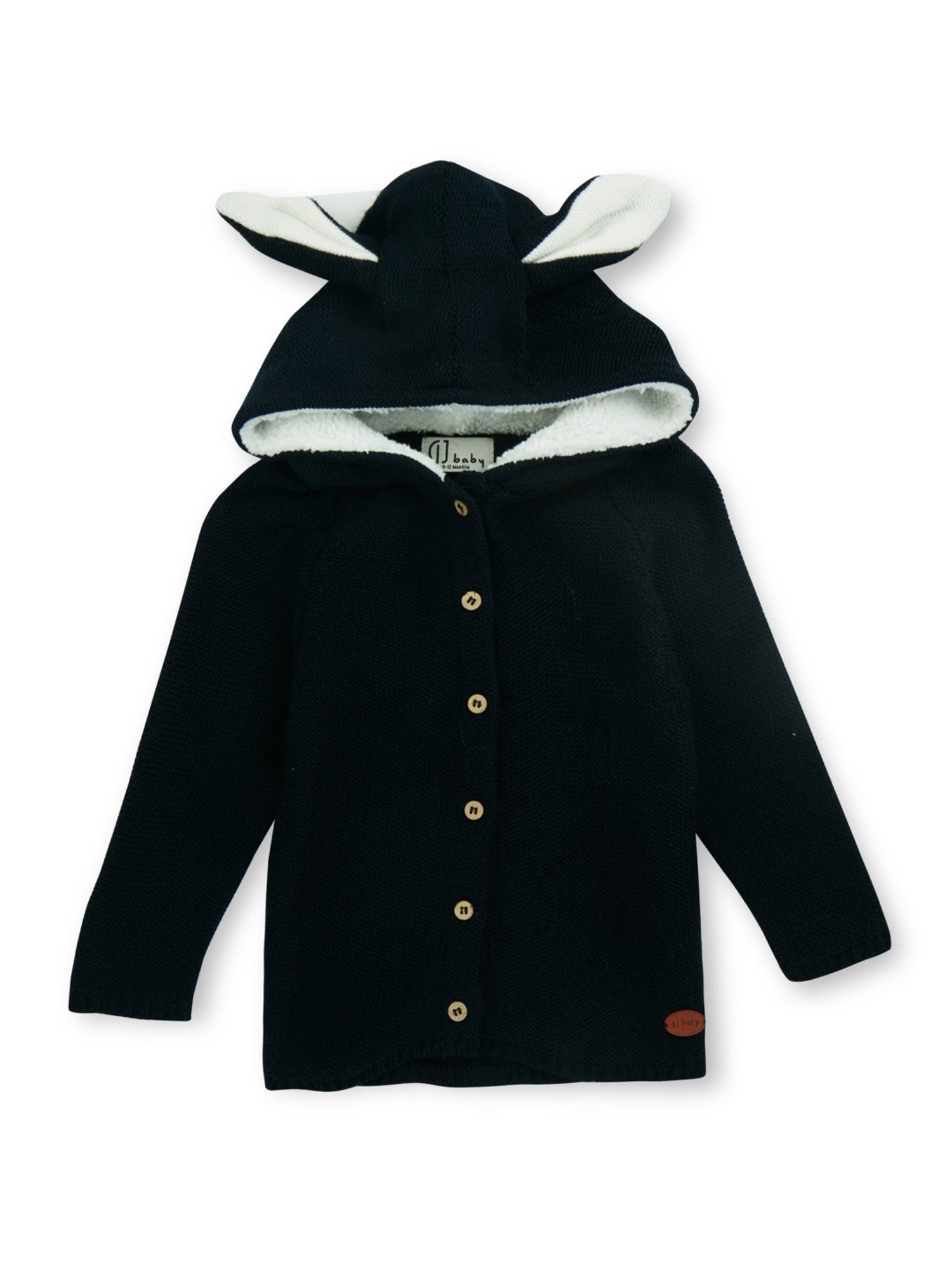 GJ baby Navy Solid Full Sleeves Sweater