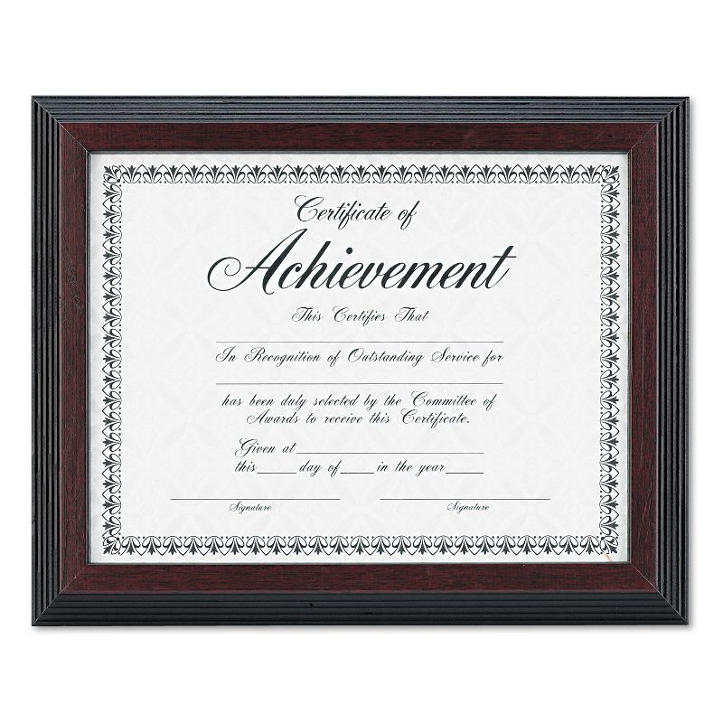 Dax Stepped Award/Certificate Frame 8 1/2 x 11 Black w/Walnut Trim N19881BT