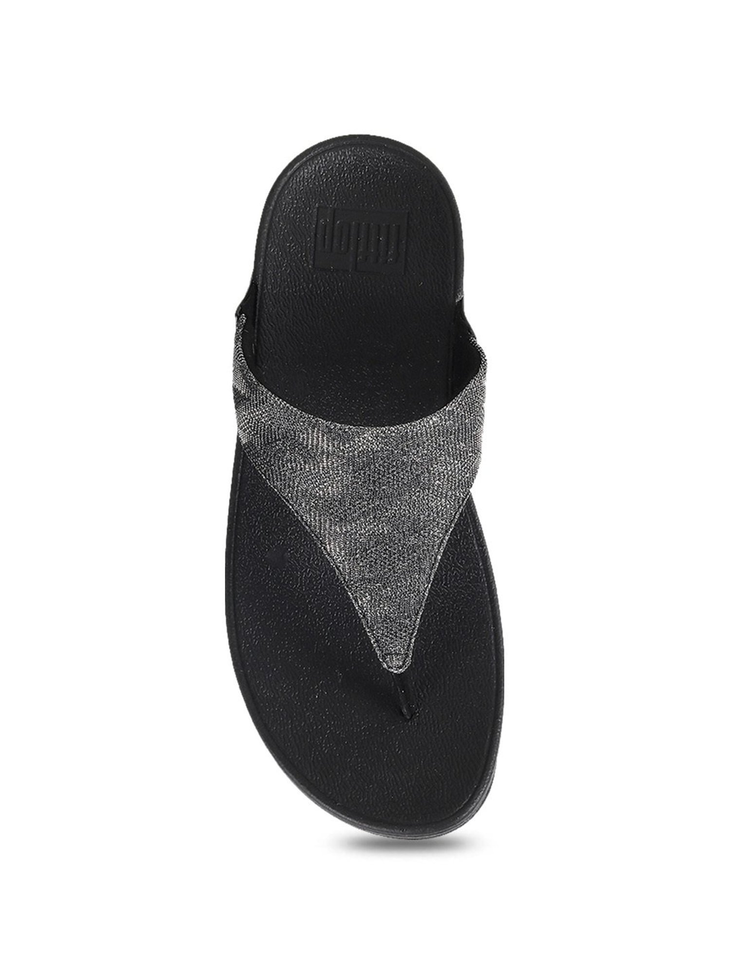 FitFlop Women's Black Thong Wedges