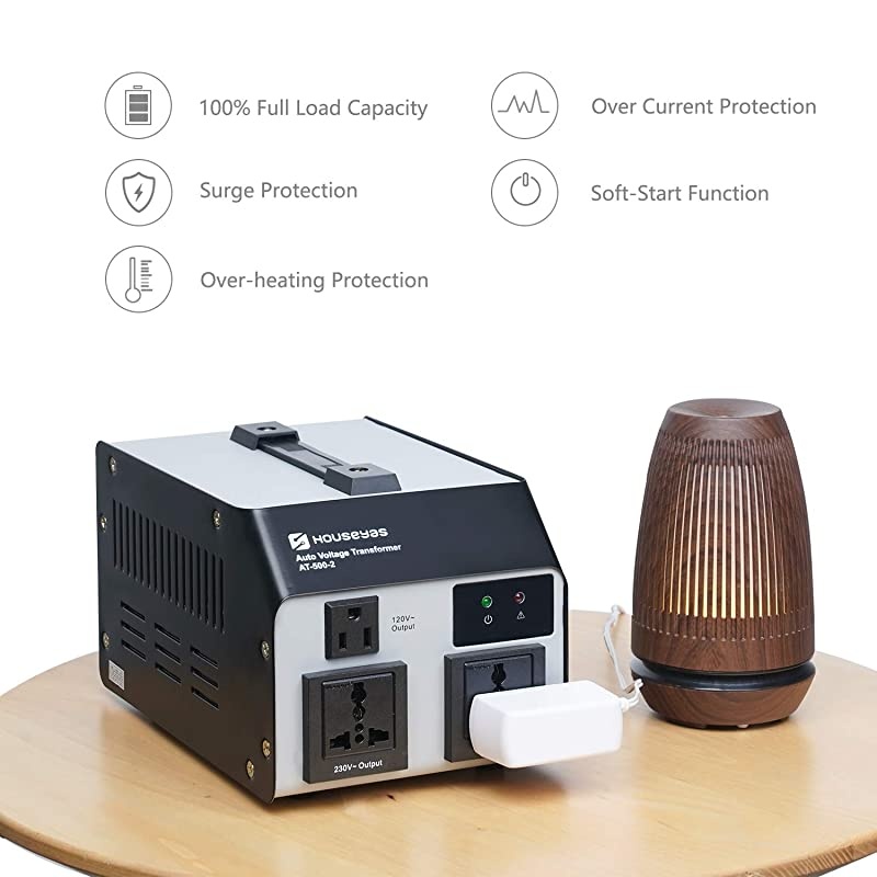 500 Watt Voltage Transformer Converter Auto Step Up Step Down 110120Volts 220240 Volts WExtra Surge Protection Circuit Breaker Protection Soft Start Function