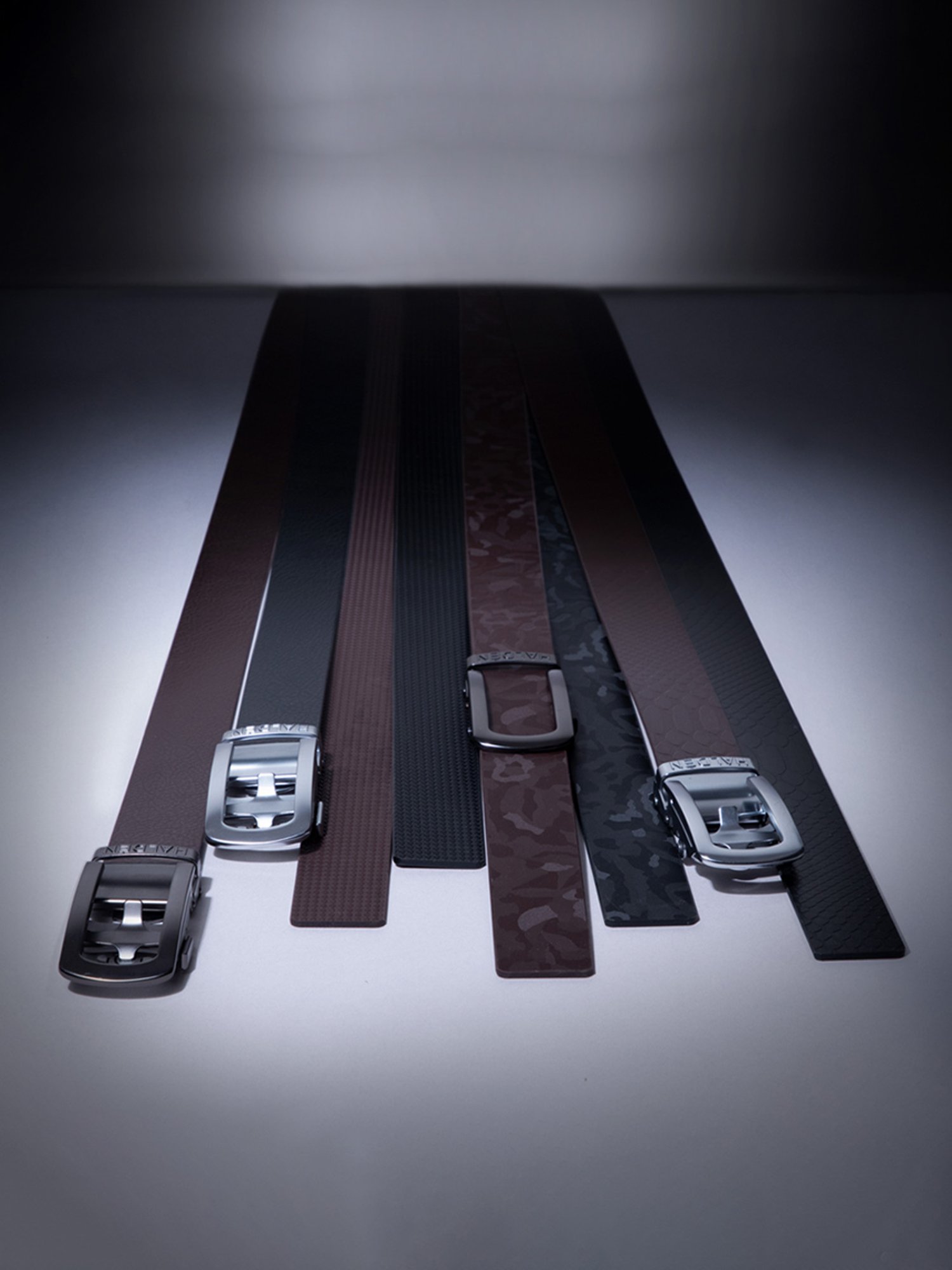 Halden Black  Casual Belt With Classic Silver Glossy Buckle