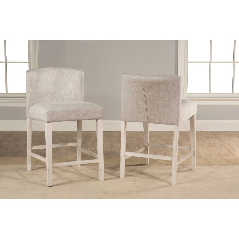 Set of 2 Clarion NonSwivel Wing Arm Counter Height Barstool Sea White - Hillsdale Furniture