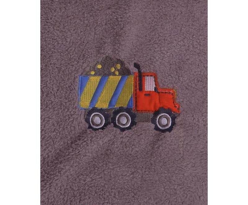 Bacati - Construction Grey Embroidered Blanket