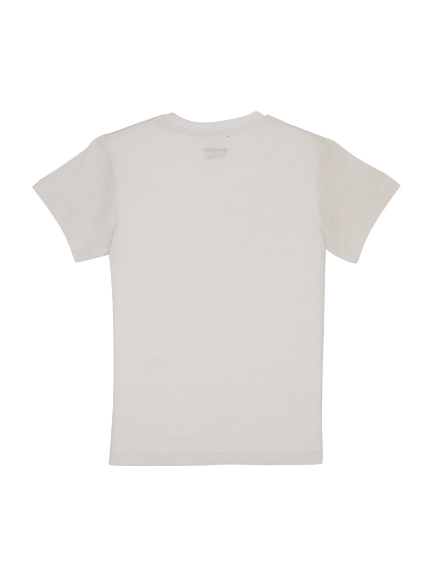 Proteens Kids White Cotton Printed T-Shirt