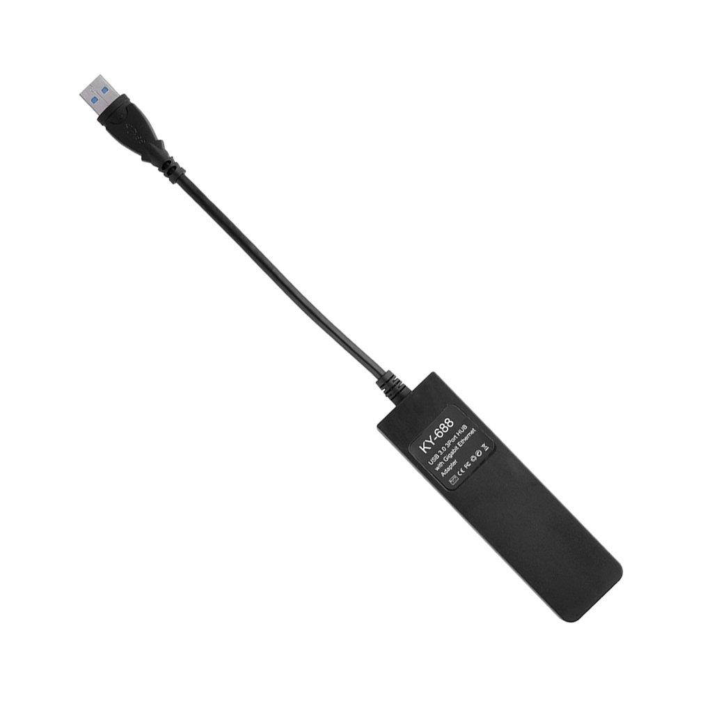 3-Port USB 3.0 HUB with RJ45 Gigabit Ethernet Adapter 10 /100 / 1000 Mbps to PC Laptop for Windows 8/7/Vista/XP and for Mac OS X 10.8