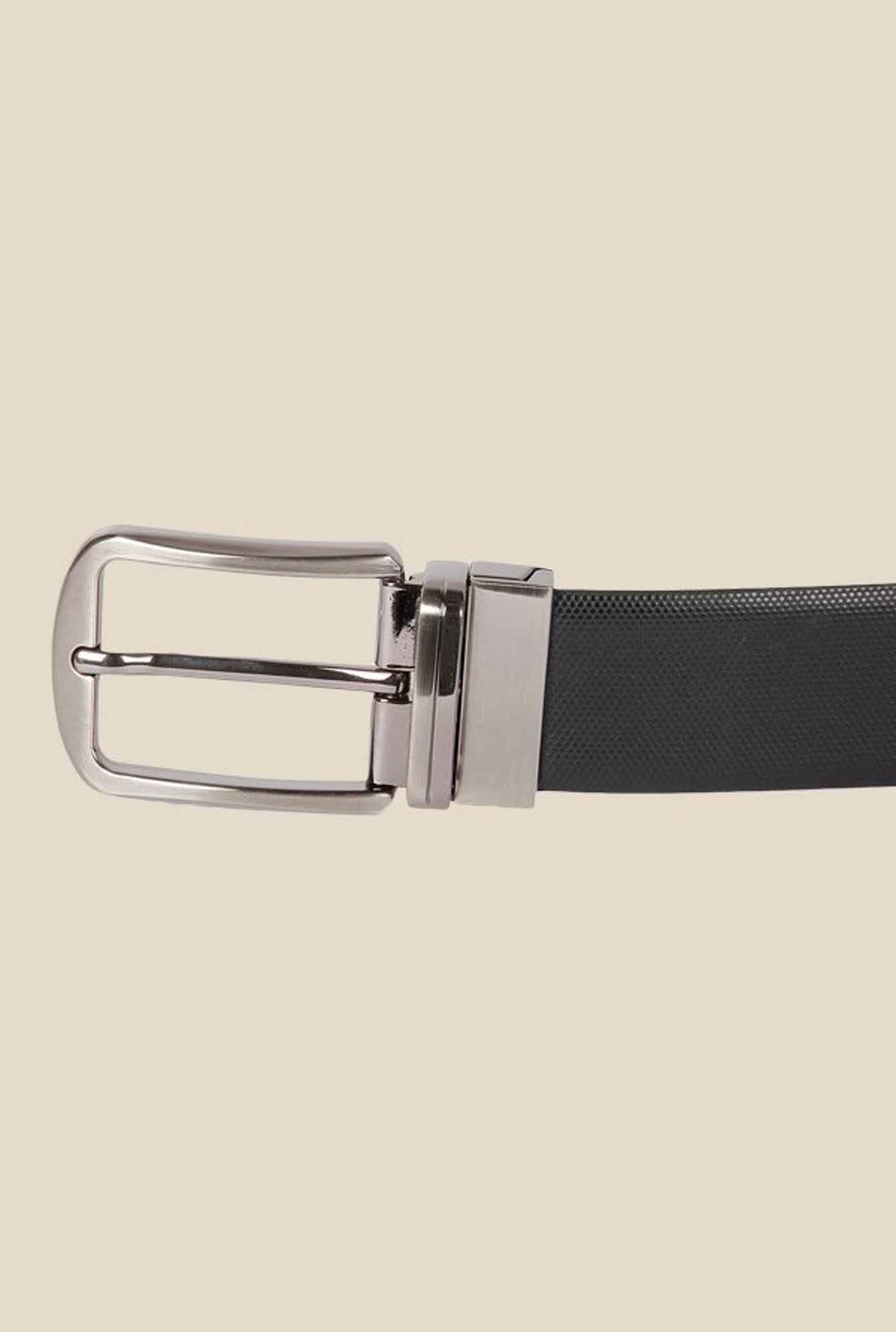 Kara Black Textured Leather Belt