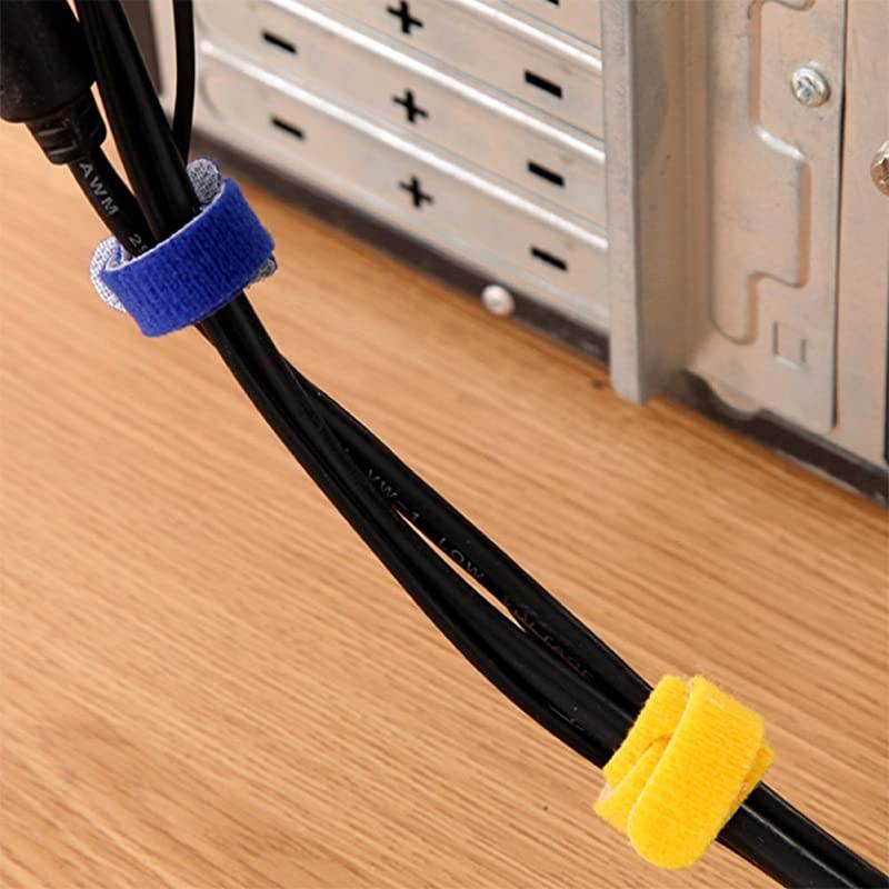 AA204 50 PCS Reusable Fastening Cable Ties Microfiber Cloth 6Inch Hook and Loop Cord Ties Multicolor