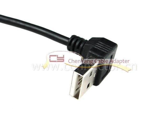 2pcs Super Speed Down Angled 90 D USB 2.0 Male to Female Extension Cable 20cm