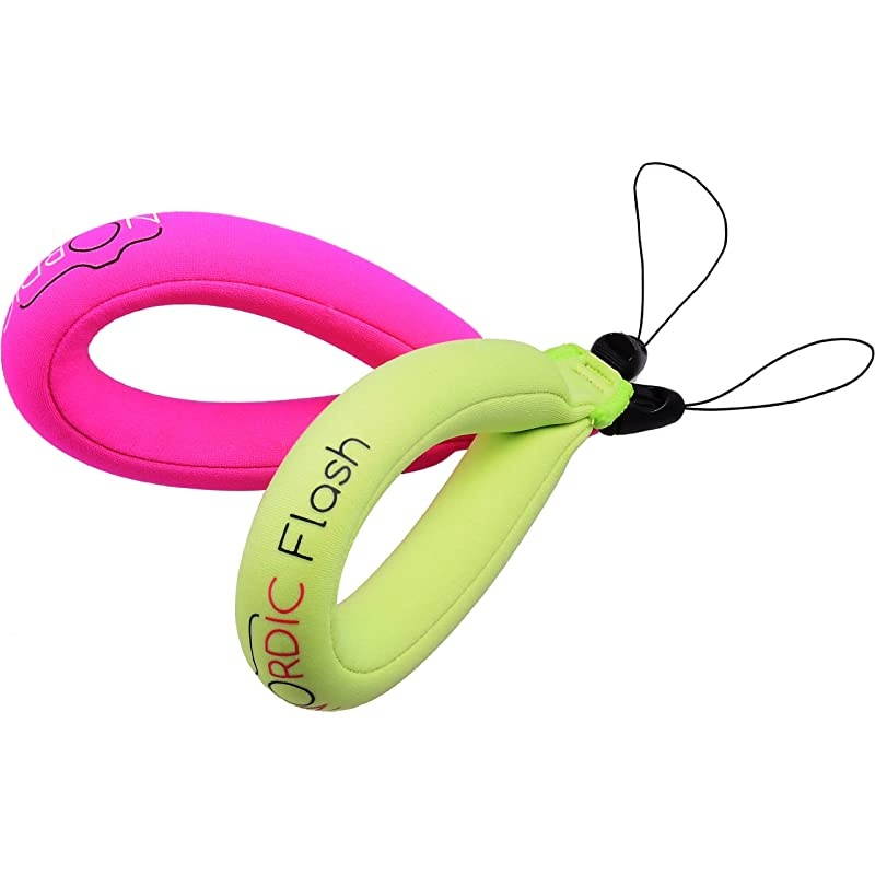 Camera Float 2pack Floating Strap for Underwater GoPro Panasonic Lumix Nikon AW110 Canon D20 D30 Fujifilm Olympus Tough Floats Your Device Pink Green 1 Year Warranty