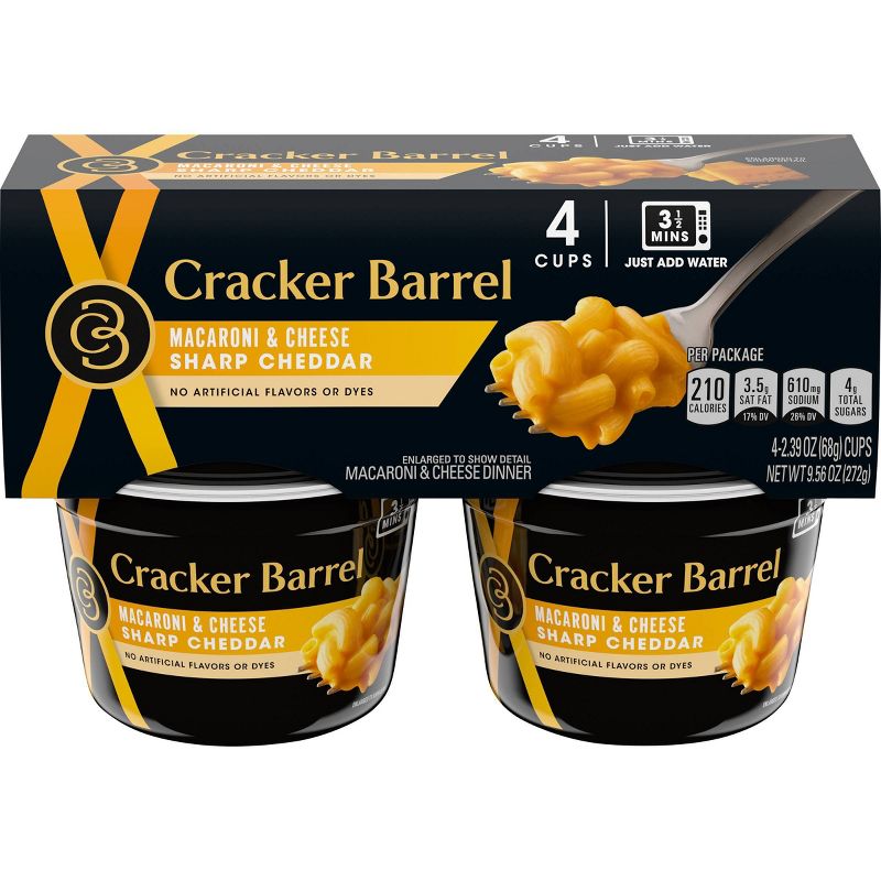 Cracker Barrel Bowls Sharp Yellow Cheddar - 4pk