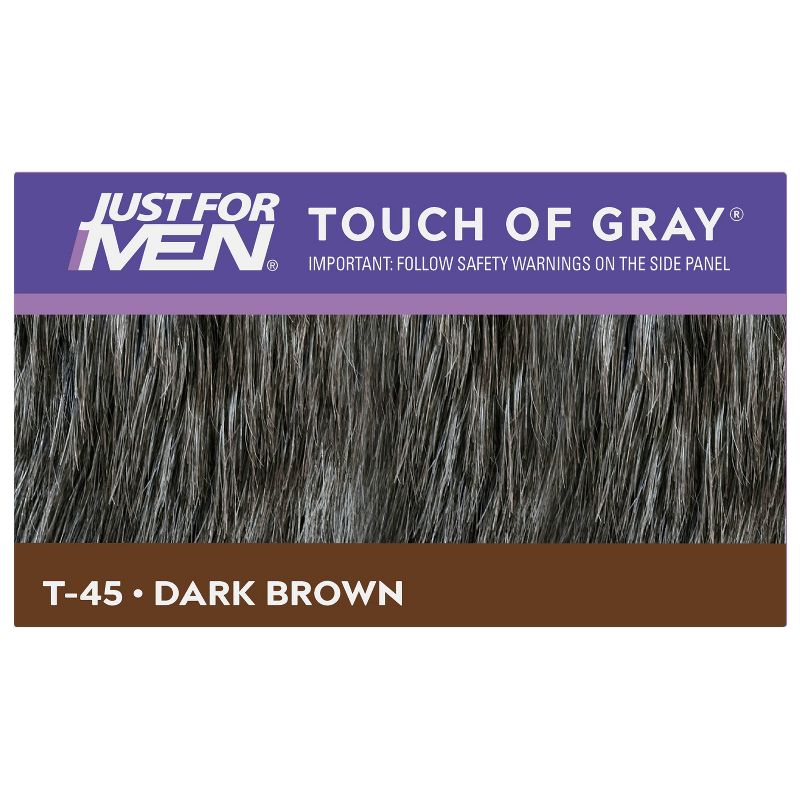 Just For Men Touch of Gray Gray Hair Coloring for Men's with Comb Applicator Great for a Salt and Pepper Look  DarkBrown T45