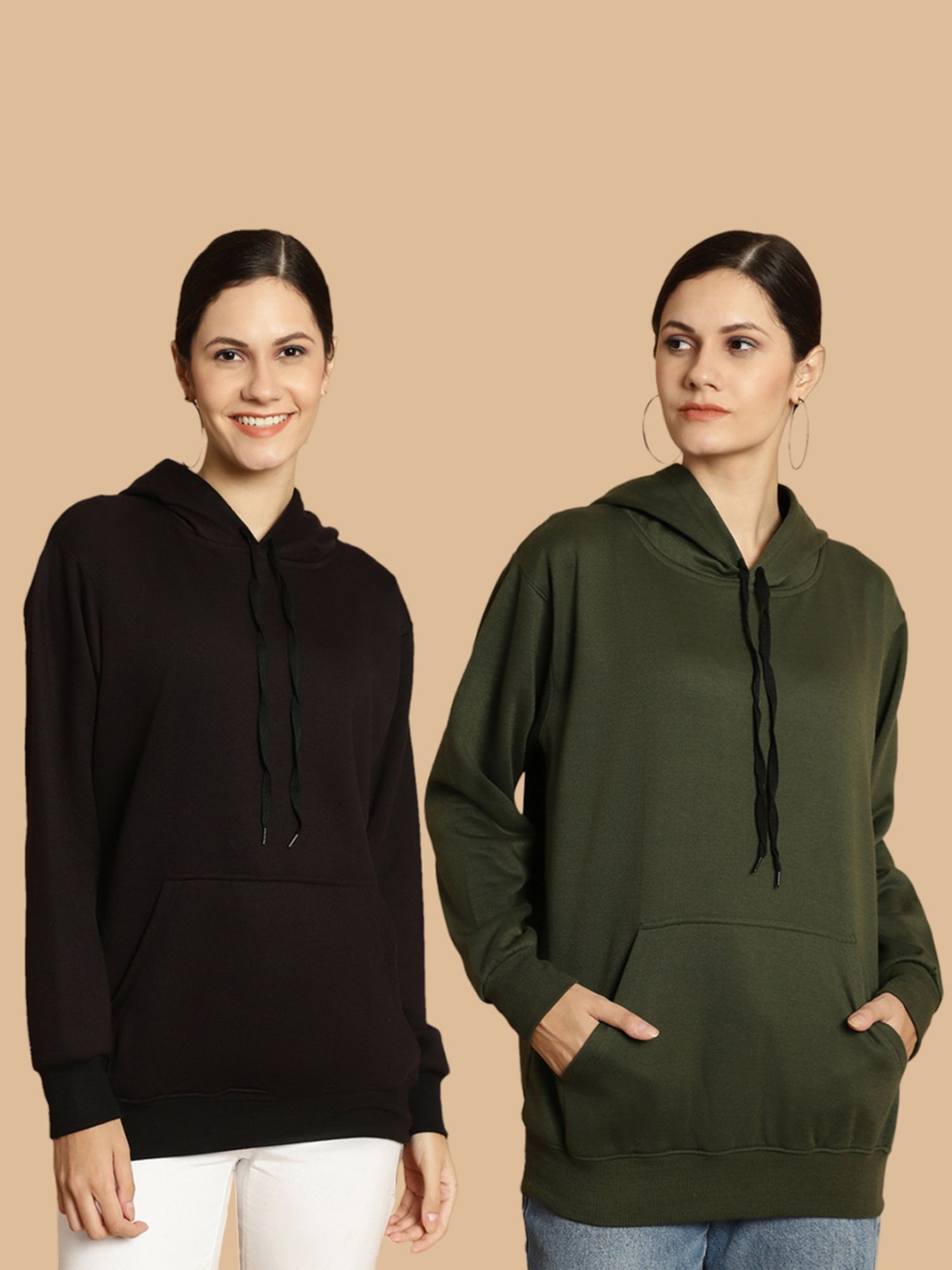 Vimal Jonney Black & Green Sweatshirt - Pack Of 2