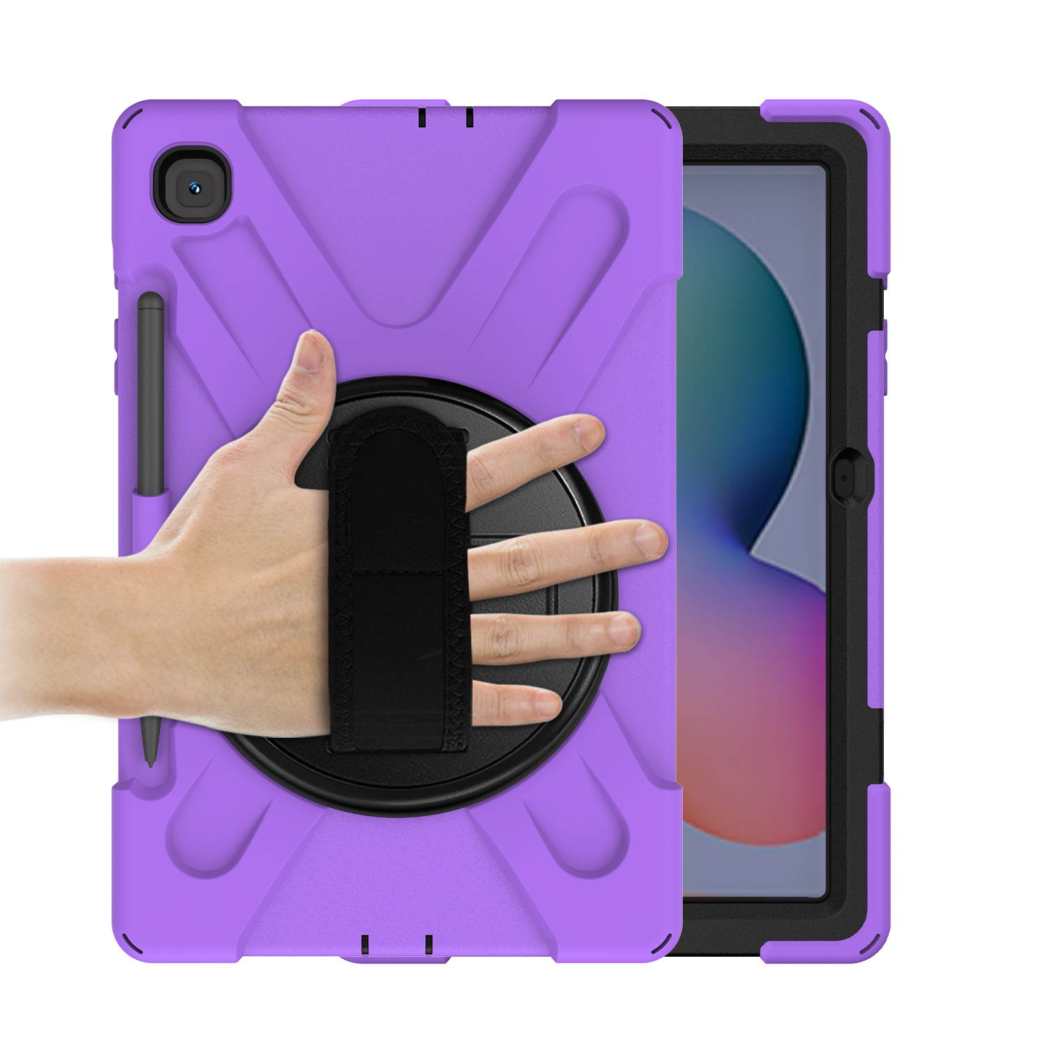 Galaxy Tab S6 LITE 10.4 P610 Case Cover, Heavy Duty Shield, Kickstand, Handstrap, Carrying Shoulderstrap Sling For Samsung Galaxy Tab S6 Lite 10.4 P610 [Purple]