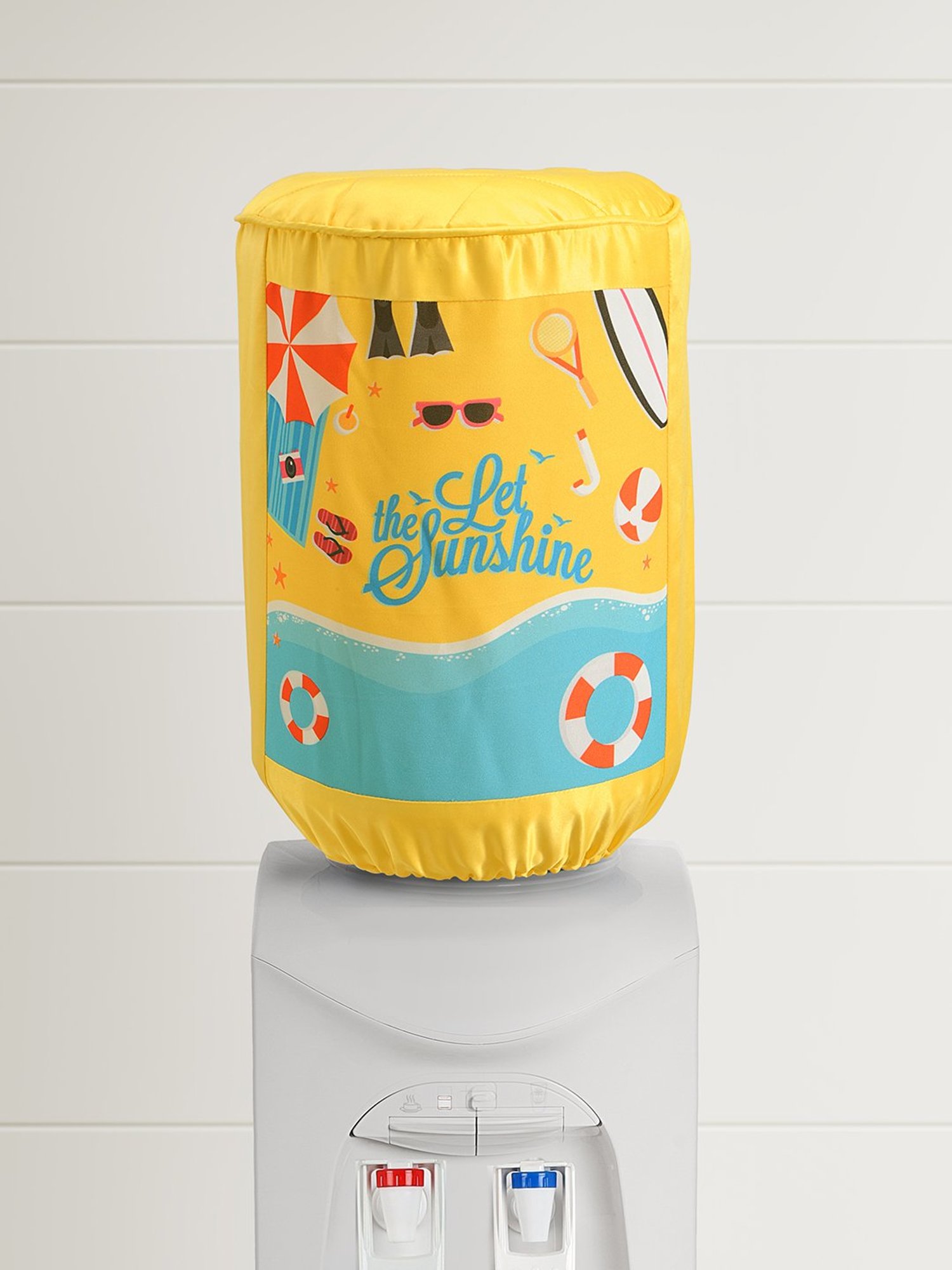 Swayam Yellow Cotton 20 Litre Water Dispenser Bottle Covers - Set of 1