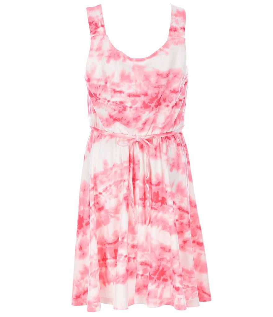 Xtraordinary Big Girls 7-16 Tie-Front Tie-Dye A-Line Dress