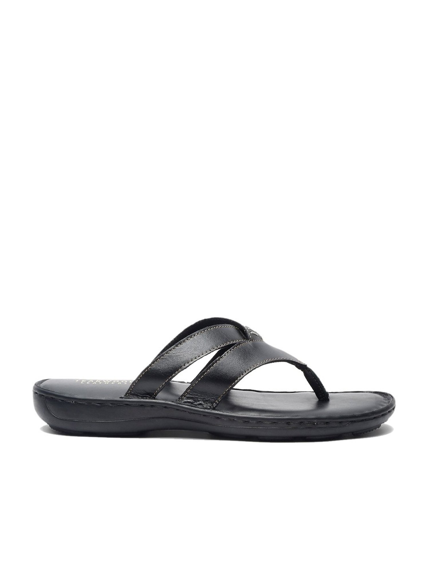 Teakwood Leathers Men's Black Thong Sandals