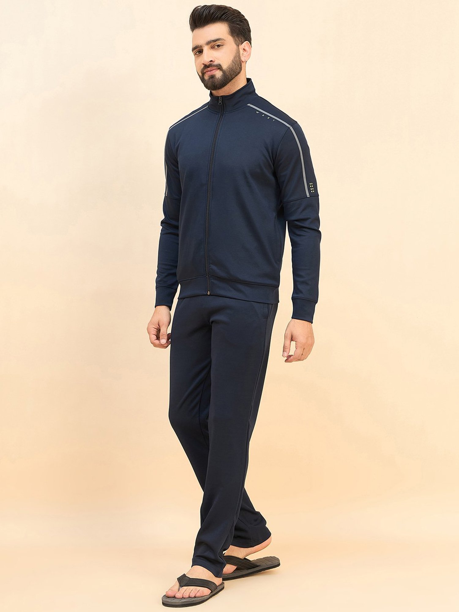 Vimal Jonney Light Mud Cotton Regular Fit Tracksuit