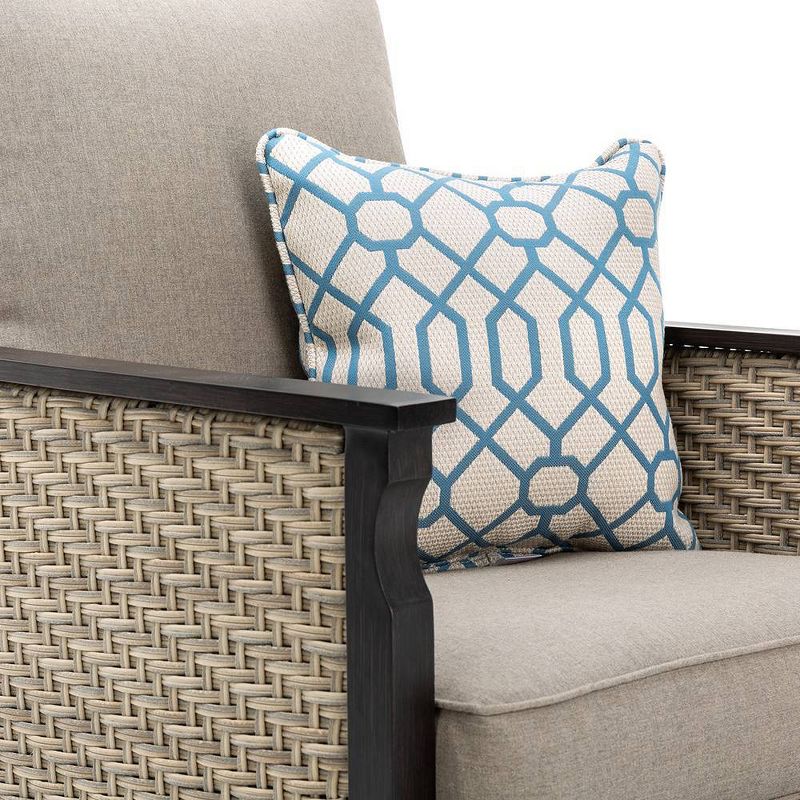 Colton Wicker Outdoor Recliner with Sunbrella Cast Shale Cushion - Tan - La-Z-Boy