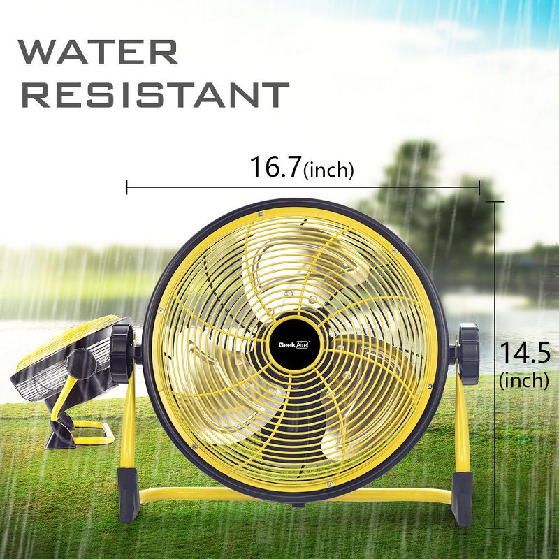 Geek Aire CF1 Outdoor Floor Fan 12-Inch Cordless Variable Speed Rechargeable