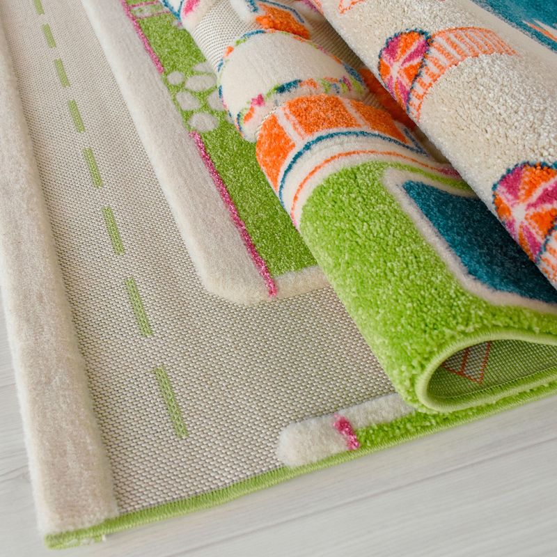 IVI World 3D Play Carpet 71 x 52.5 Inch Educational Beach House Soft and Cozy Floor Rug Mat for Bedroom, Kids Den, or Playroom, Large