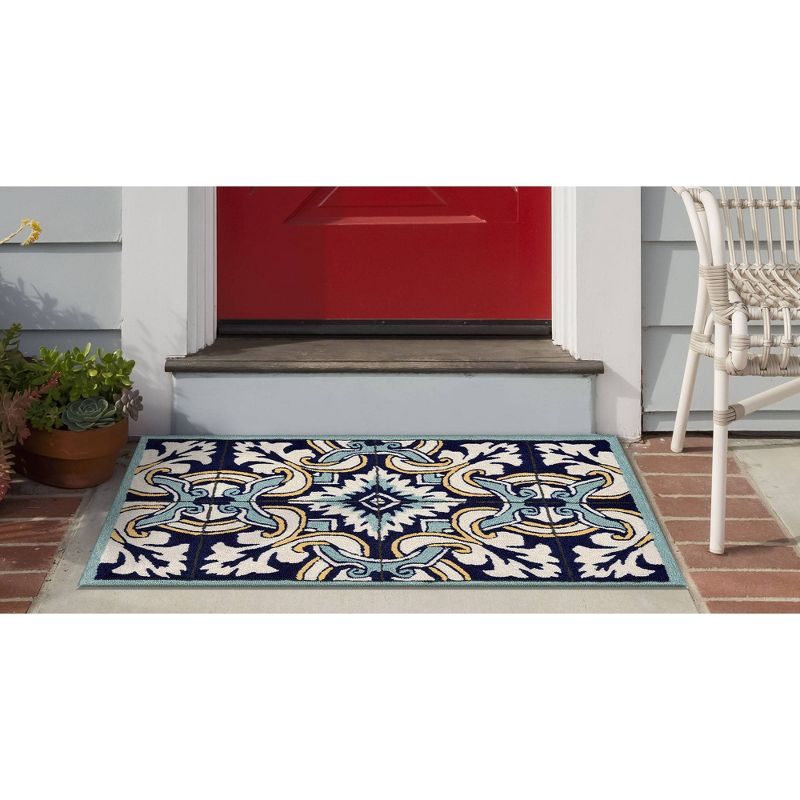 1'8"x2'6" Oval Braided Plaid Accent Rug Multicolored - The Lakeside Collection