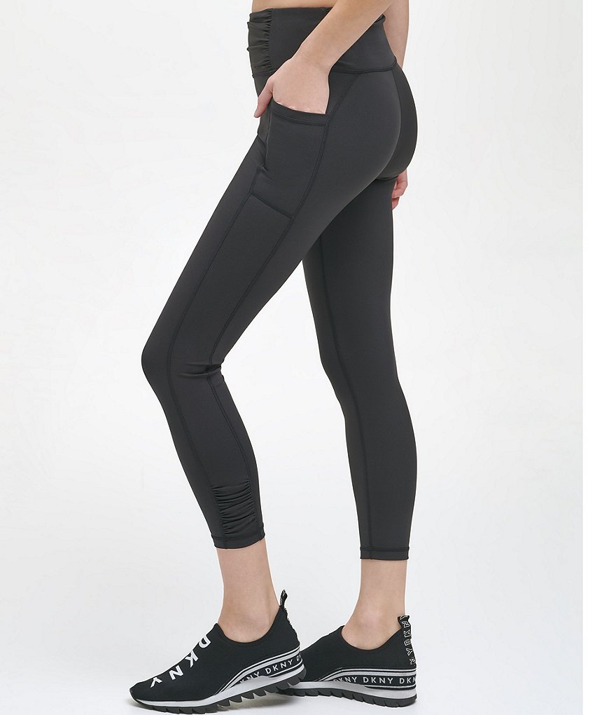 DKNY Sport Shirred Detail High Rise 7/8 Leggings