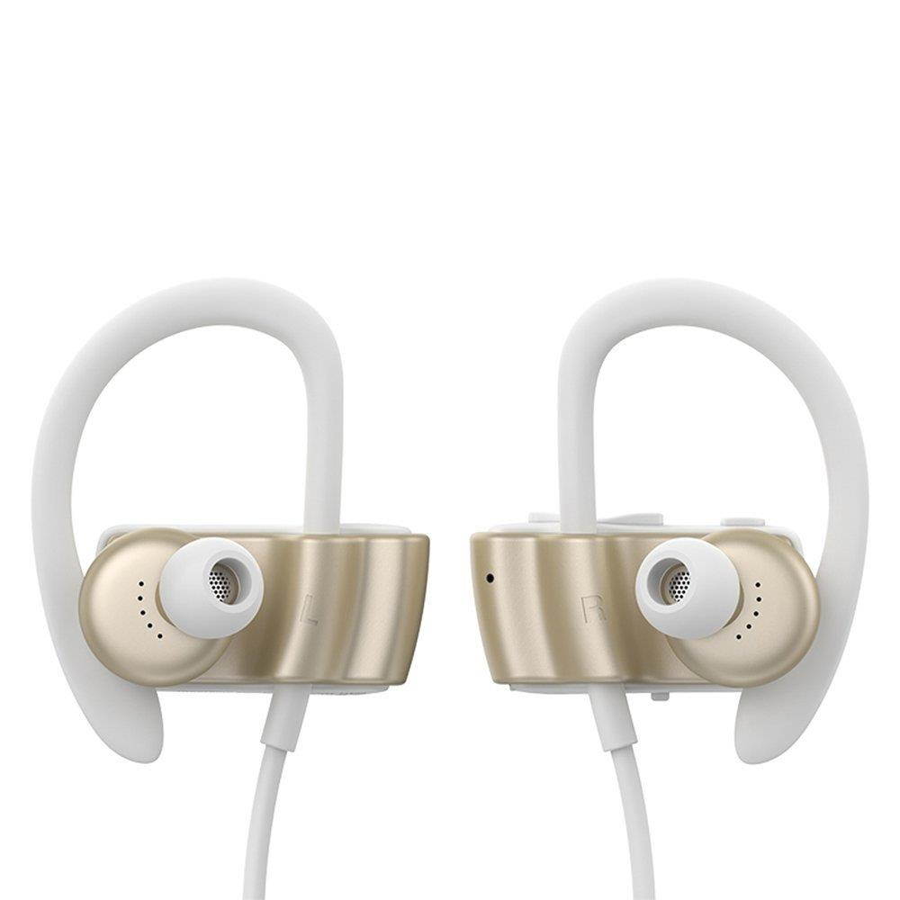 Roman S560 Bluetooth earphones, Wireless V4.1 Sweatproof Sports Workout Earbuds for Running, Stereo Noise Cancelling Headset(Gold)