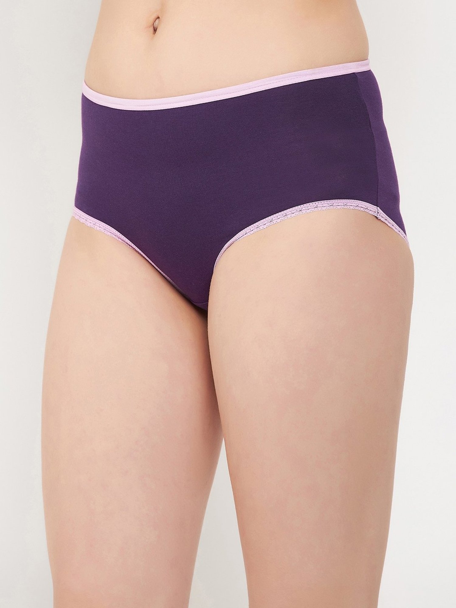 Clovia Purple Cotton Hipster Panty