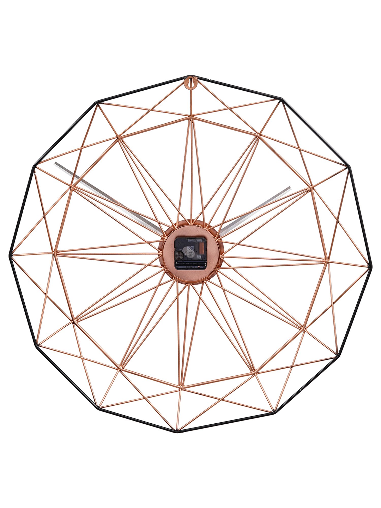 CHRONIKLE Classic Round Black & Copper Rose Gold Iron Wall Clock