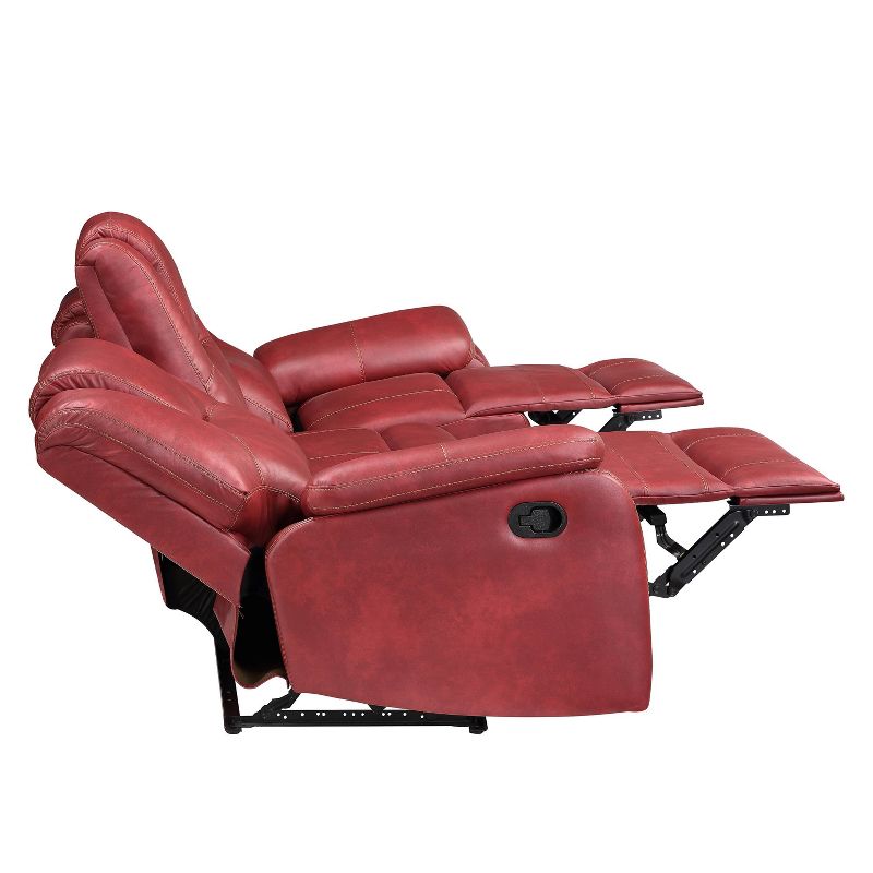 Katrine Manual Reclining Sofa Red - Steve Silver Co.