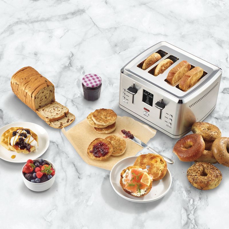 Haden Dorset 2-Slice Wide Slot Stainless Steel Countertop Retro Toaster with Adjustable Browning Control, Red